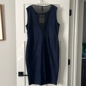 Navy lace cocktail dress
